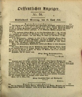 Amtsblatt für den Regierungsbezirk Düsseldorf Montag 28. April 1828