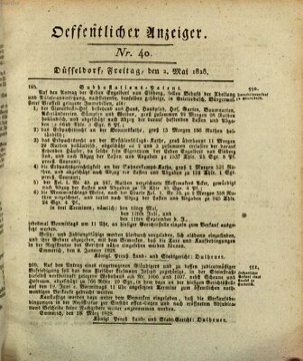 Amtsblatt für den Regierungsbezirk Düsseldorf Freitag 2. Mai 1828