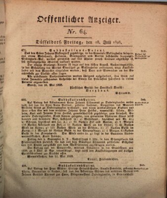 Amtsblatt für den Regierungsbezirk Düsseldorf Freitag 18. Juli 1828