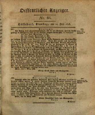 Amtsblatt für den Regierungsbezirk Düsseldorf Dienstag 22. Juli 1828