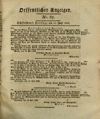 Amtsblatt für den Regierungsbezirk Düsseldorf Freitag 25. Juli 1828