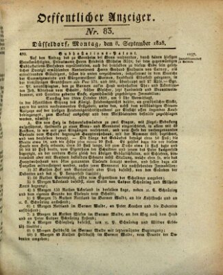 Amtsblatt für den Regierungsbezirk Düsseldorf Montag 8. September 1828