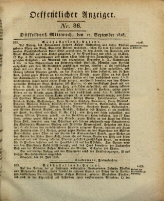 Amtsblatt für den Regierungsbezirk Düsseldorf Mittwoch 17. September 1828