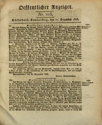 Amtsblatt für den Regierungsbezirk Düsseldorf Donnerstag 11. Dezember 1828