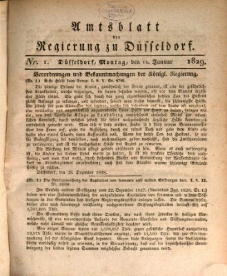 Amtsblatt für den Regierungsbezirk Düsseldorf Montag 12. Januar 1829