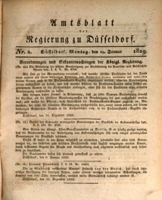 Amtsblatt für den Regierungsbezirk Düsseldorf Montag 19. Januar 1829