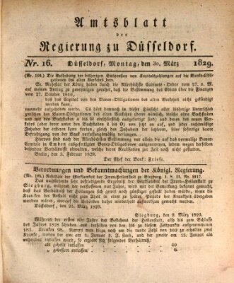 Amtsblatt für den Regierungsbezirk Düsseldorf Montag 30. März 1829