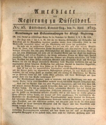 Amtsblatt für den Regierungsbezirk Düsseldorf Donnerstag 30. April 1829