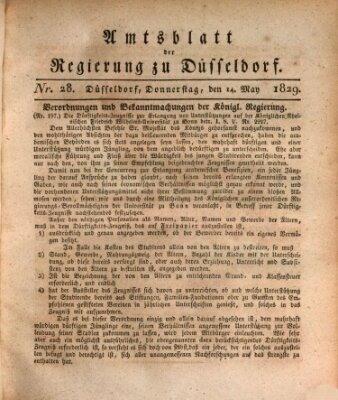 Amtsblatt für den Regierungsbezirk Düsseldorf Donnerstag 14. Mai 1829