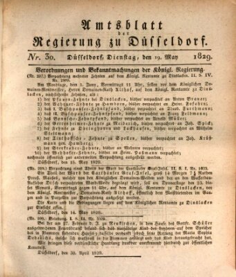 Amtsblatt für den Regierungsbezirk Düsseldorf Dienstag 19. Mai 1829