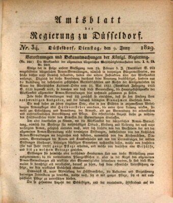 Amtsblatt für den Regierungsbezirk Düsseldorf Dienstag 9. Juni 1829