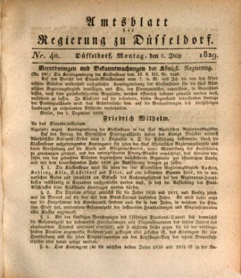 Amtsblatt für den Regierungsbezirk Düsseldorf Montag 6. Juli 1829