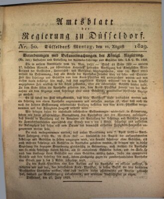 Amtsblatt für den Regierungsbezirk Düsseldorf Montag 10. August 1829