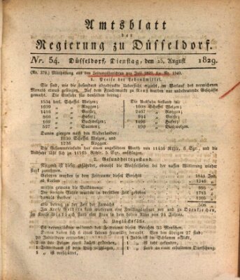 Amtsblatt für den Regierungsbezirk Düsseldorf Dienstag 25. August 1829