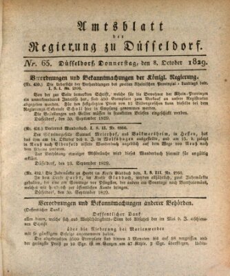 Amtsblatt für den Regierungsbezirk Düsseldorf Donnerstag 8. Oktober 1829