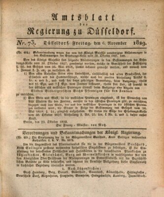 Amtsblatt für den Regierungsbezirk Düsseldorf Freitag 6. November 1829