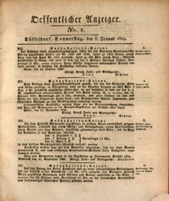 Amtsblatt für den Regierungsbezirk Düsseldorf Donnerstag 8. Januar 1829