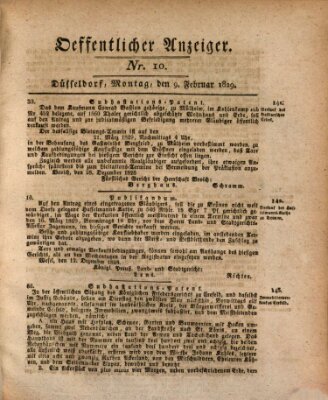 Amtsblatt für den Regierungsbezirk Düsseldorf Montag 9. Februar 1829