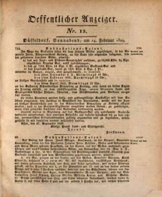 Amtsblatt für den Regierungsbezirk Düsseldorf Samstag 14. Februar 1829