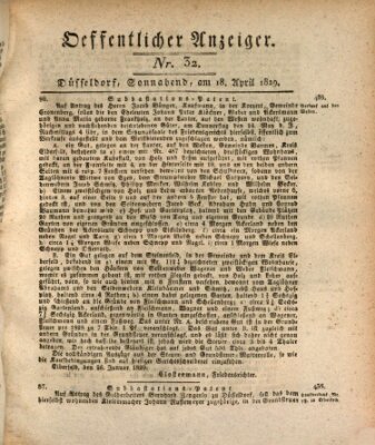 Amtsblatt für den Regierungsbezirk Düsseldorf Samstag 18. April 1829