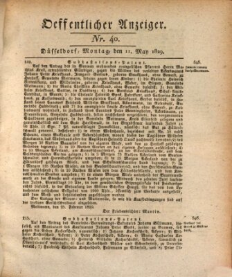 Amtsblatt für den Regierungsbezirk Düsseldorf Montag 11. Mai 1829