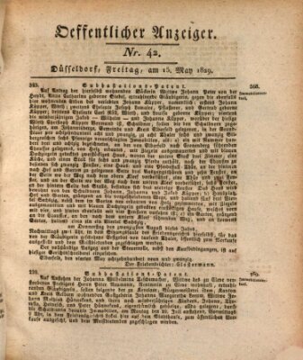 Amtsblatt für den Regierungsbezirk Düsseldorf Freitag 15. Mai 1829