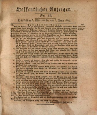 Amtsblatt für den Regierungsbezirk Düsseldorf Mittwoch 3. Juni 1829