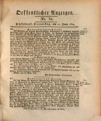 Amtsblatt für den Regierungsbezirk Düsseldorf Donnerstag 11. Juni 1829