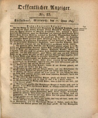 Amtsblatt für den Regierungsbezirk Düsseldorf Mittwoch 17. Juni 1829