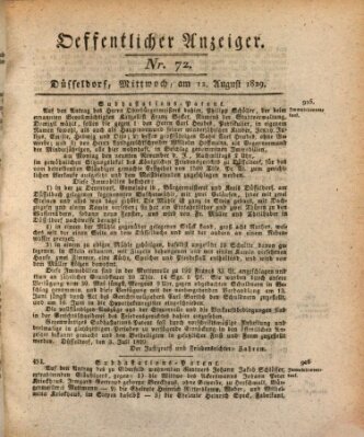 Amtsblatt für den Regierungsbezirk Düsseldorf Mittwoch 12. August 1829