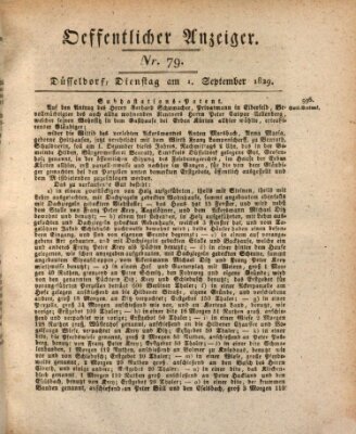 Amtsblatt für den Regierungsbezirk Düsseldorf Dienstag 1. September 1829