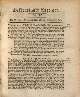 Amtsblatt für den Regierungsbezirk Düsseldorf Donnerstag 24. September 1829