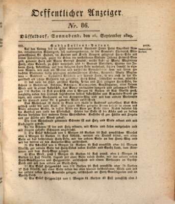 Amtsblatt für den Regierungsbezirk Düsseldorf Samstag 26. September 1829