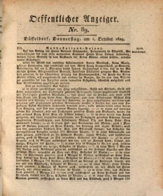 Amtsblatt für den Regierungsbezirk Düsseldorf Donnerstag 1. Oktober 1829