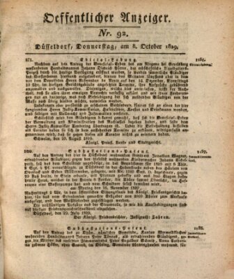 Amtsblatt für den Regierungsbezirk Düsseldorf Donnerstag 8. Oktober 1829