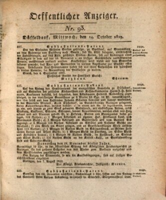 Amtsblatt für den Regierungsbezirk Düsseldorf Mittwoch 14. Oktober 1829