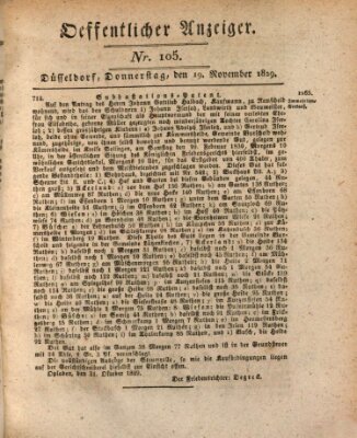 Amtsblatt für den Regierungsbezirk Düsseldorf Donnerstag 19. November 1829