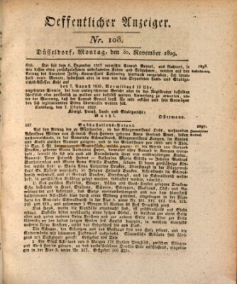 Amtsblatt für den Regierungsbezirk Düsseldorf Montag 30. November 1829