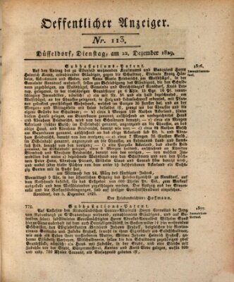 Amtsblatt für den Regierungsbezirk Düsseldorf Dienstag 22. Dezember 1829