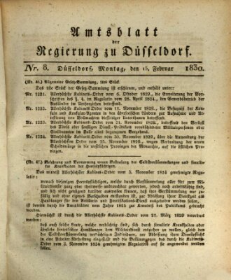 Amtsblatt für den Regierungsbezirk Düsseldorf Montag 15. Februar 1830