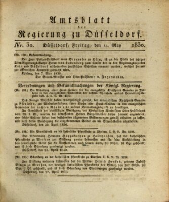 Amtsblatt für den Regierungsbezirk Düsseldorf Freitag 14. Mai 1830