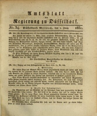 Amtsblatt für den Regierungsbezirk Düsseldorf Mittwoch 2. Juni 1830