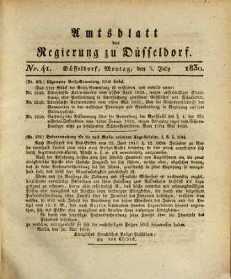 Amtsblatt für den Regierungsbezirk Düsseldorf Montag 5. Juli 1830