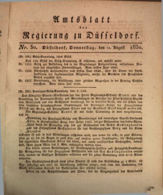 Amtsblatt für den Regierungsbezirk Düsseldorf Donnerstag 12. August 1830