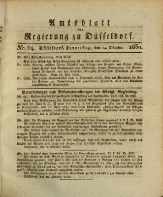 Amtsblatt für den Regierungsbezirk Düsseldorf Donnerstag 14. Oktober 1830