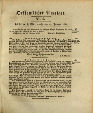 Amtsblatt für den Regierungsbezirk Düsseldorf Mittwoch 27. Januar 1830