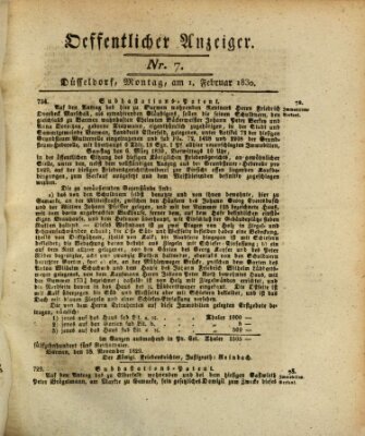 Amtsblatt für den Regierungsbezirk Düsseldorf Montag 1. Februar 1830