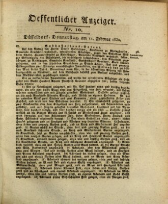 Amtsblatt für den Regierungsbezirk Düsseldorf Donnerstag 11. Februar 1830