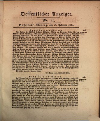 Amtsblatt für den Regierungsbezirk Düsseldorf Montag 15. Februar 1830