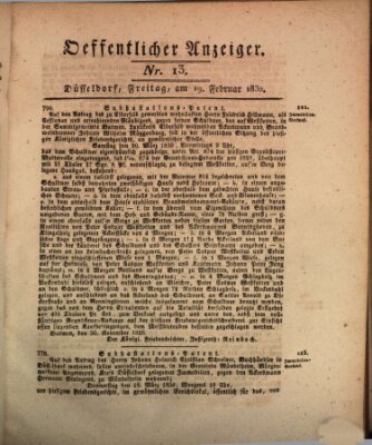 Amtsblatt für den Regierungsbezirk Düsseldorf Freitag 19. Februar 1830